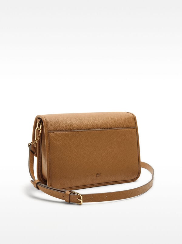 Crossbody bag with texture and flap closure