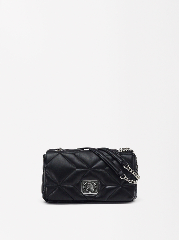 Quilted Shoulder Bag With Chain, , hi-res
