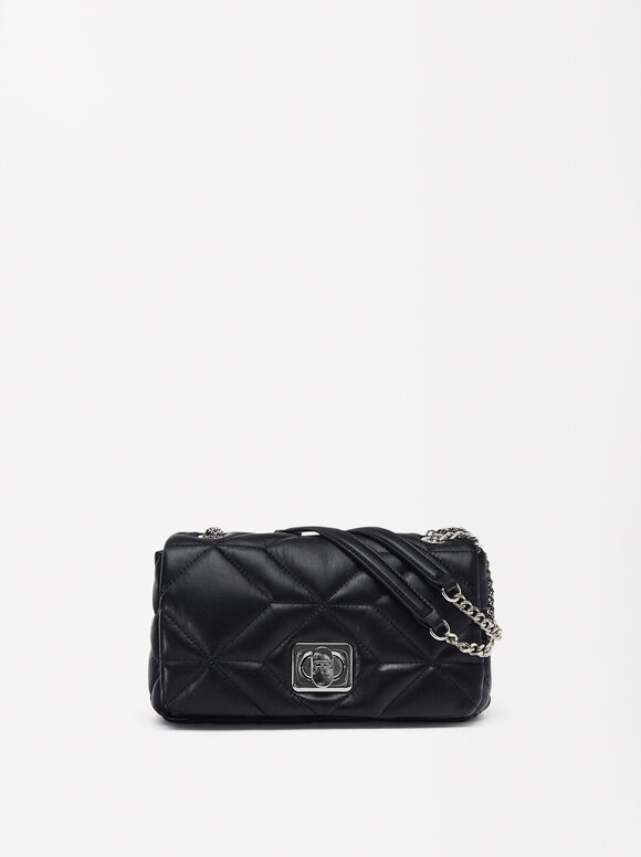 Quilted Shoulder Bag With Chain, , hi-res