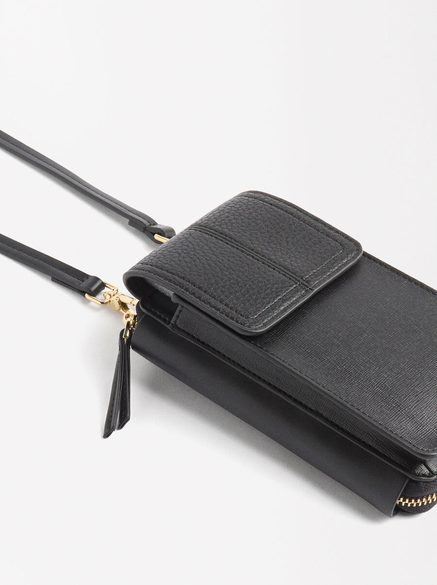 Phone bag with flap closure