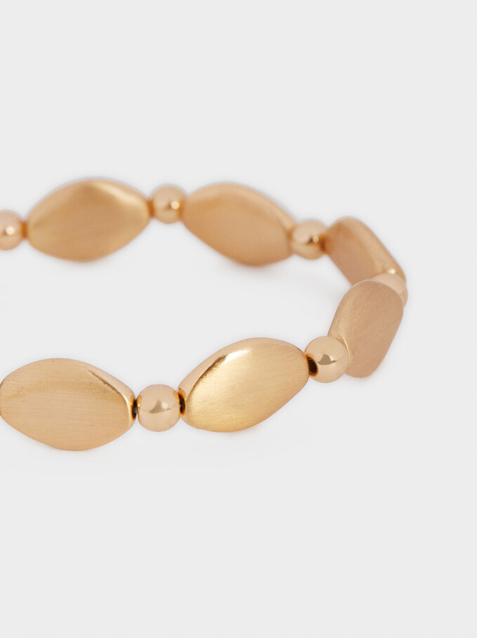 Gold-Toned Elasticated Bracelet, Golden, hi-res