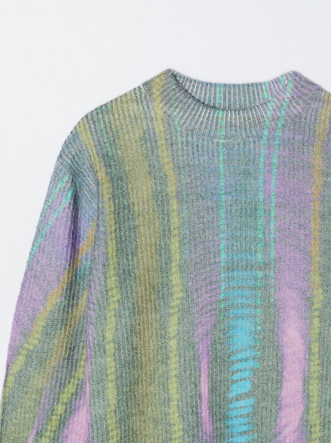 Printed Knit Sweater image number 6.0