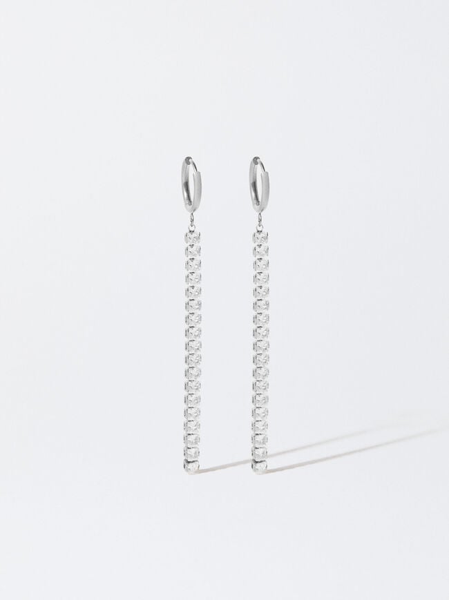 Stainless Steel Earrings With Zirconia