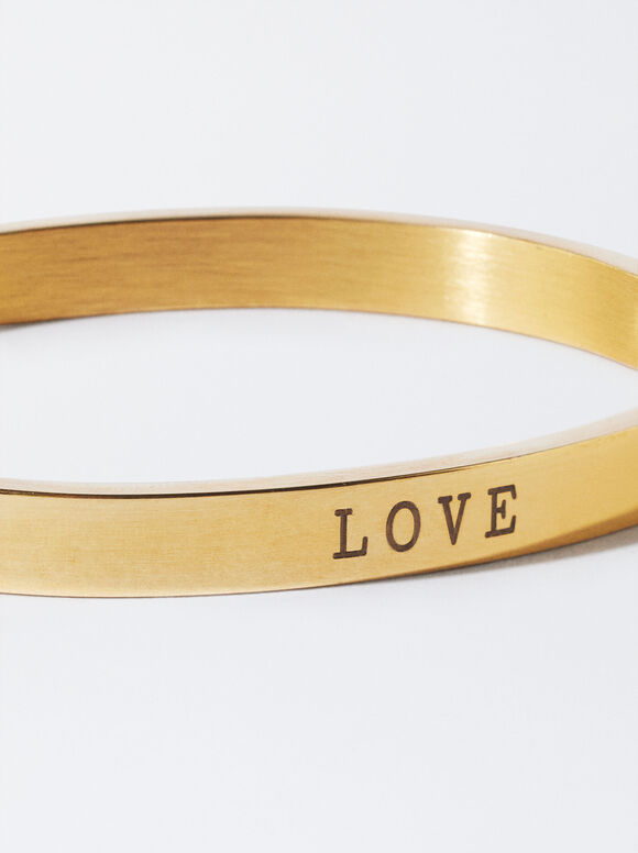Online Exclusive - Personalized Stainless Steel Bracelet, Golden, hi-res