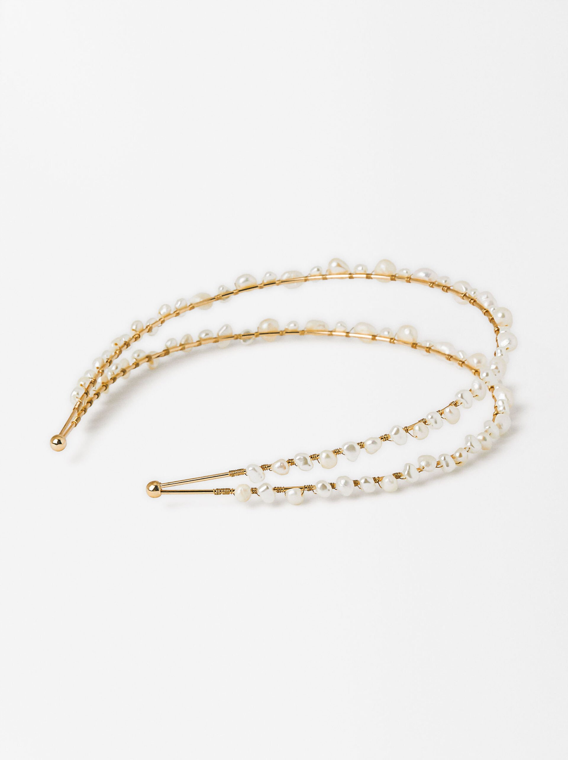 Thin Headband With Pearls image number 2.0