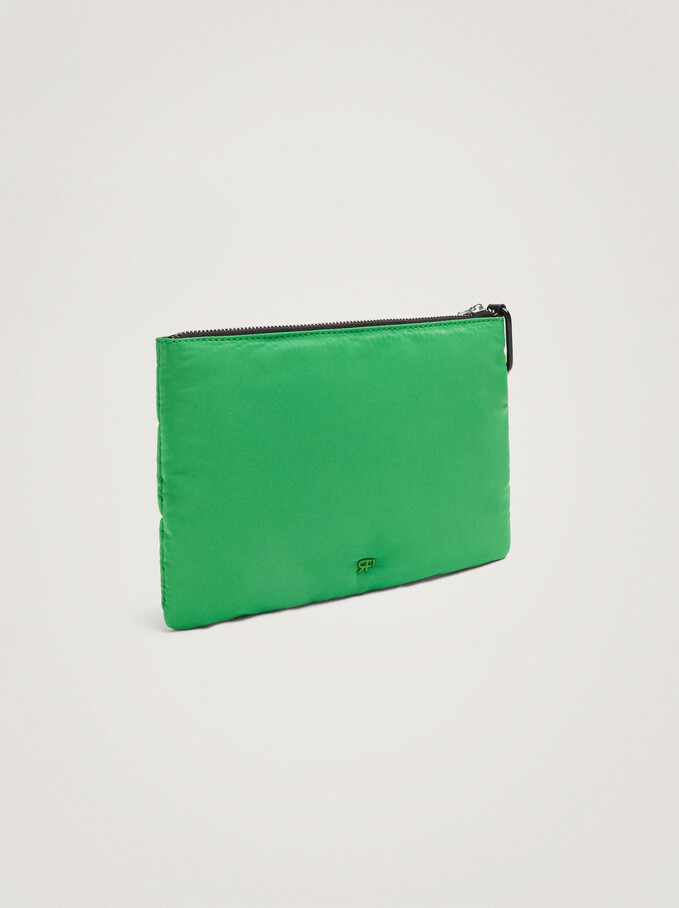 Nylon Bag With Drawstring, Green, hi-res