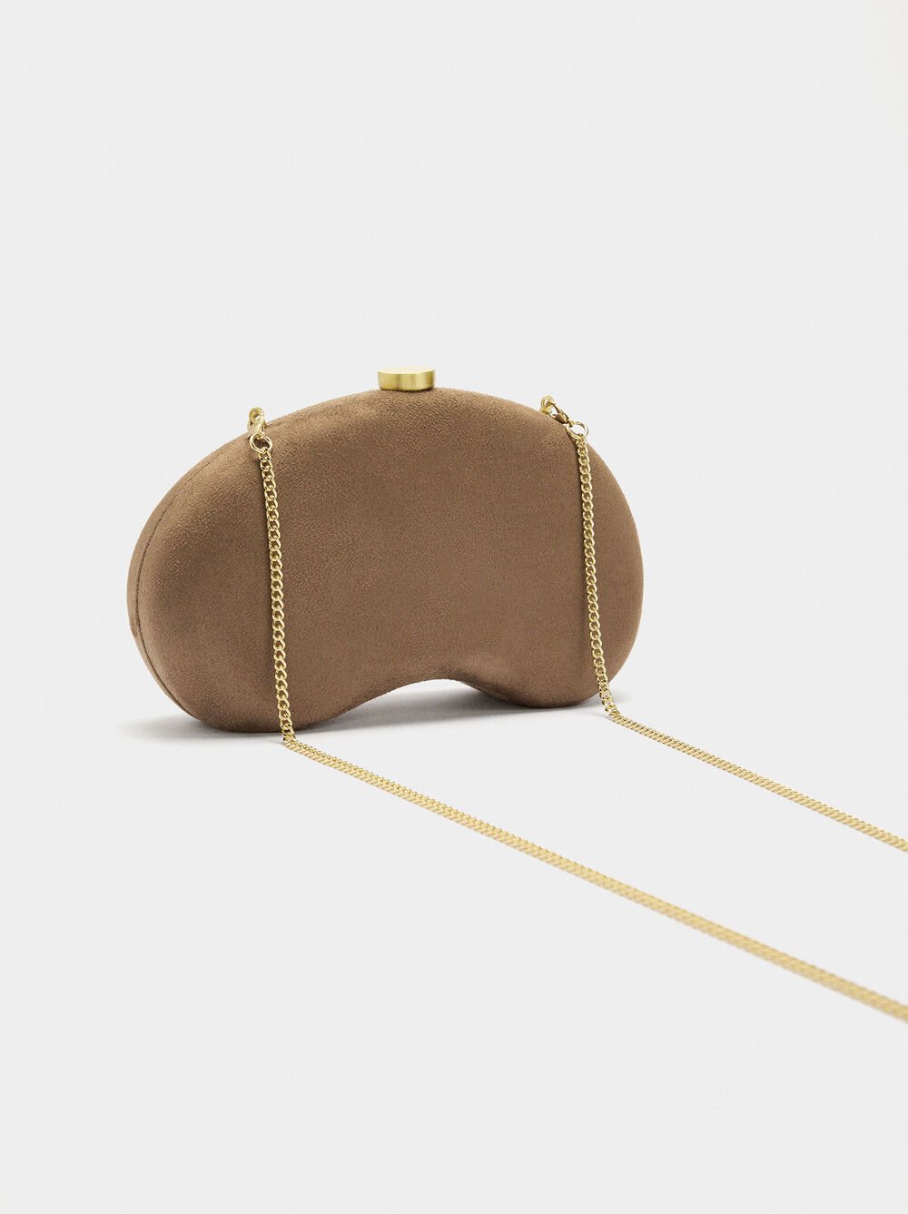 Pochette ovale da festa con effetto pelle