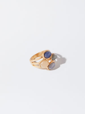 Golden Ring With Resin image number 2.0