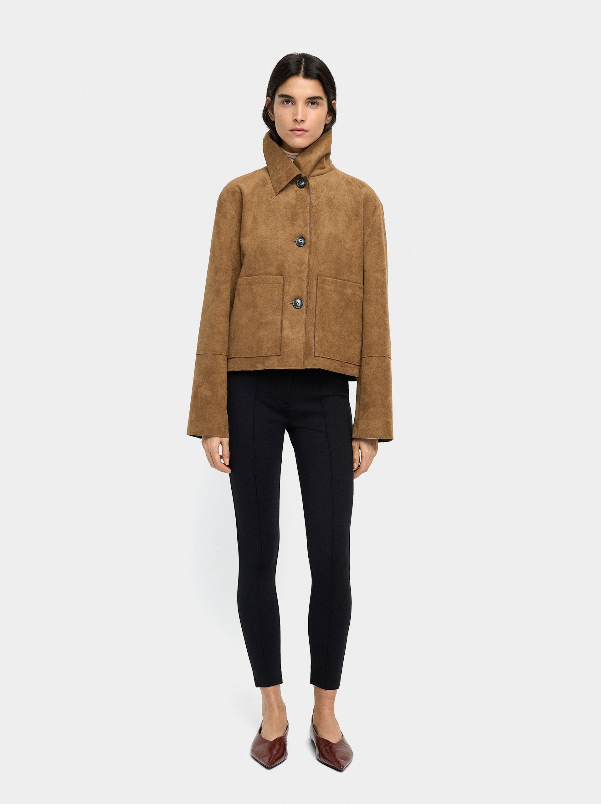 Leather-effect jacket with pockets image number 2.0