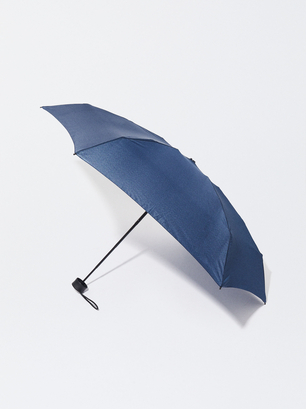 Petit Parapluie Pliant, Bleu Foncé, hi-res