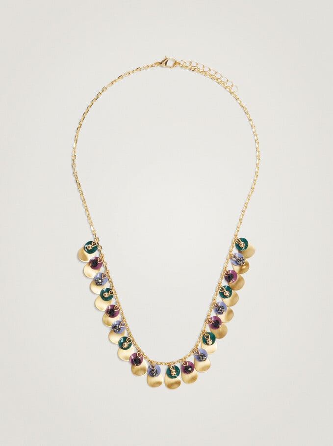 Short Multicolour Necklace, Multicolor, hi-res