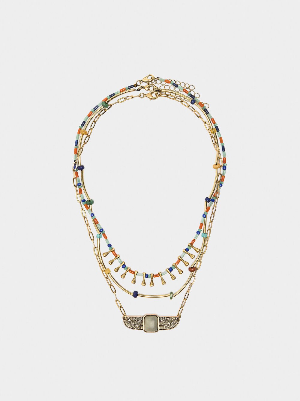 Set of necklaces with stone beads