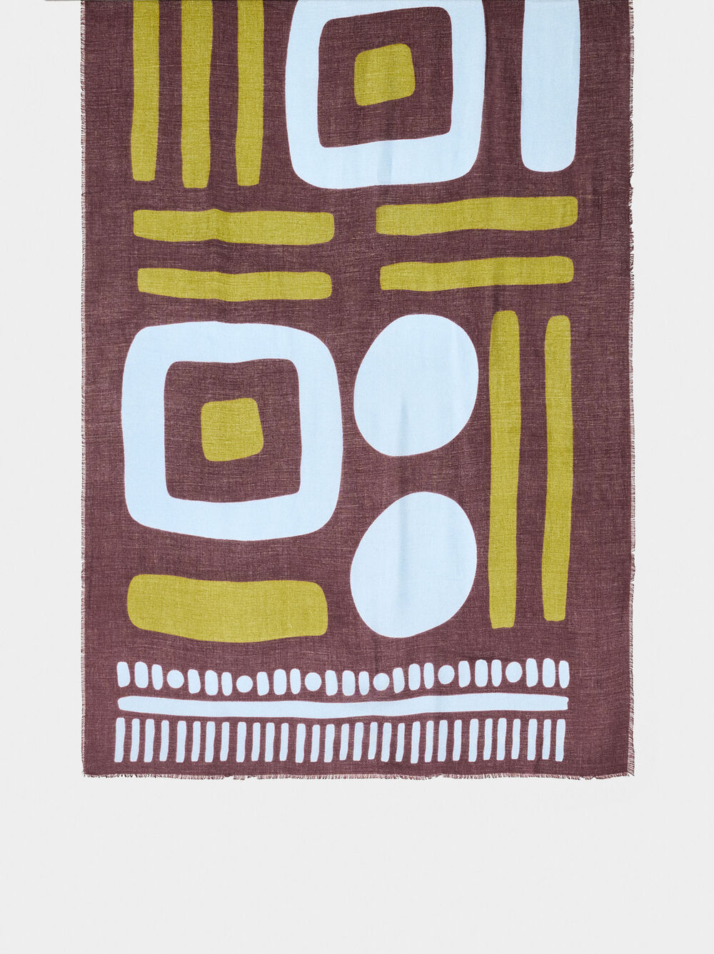 Printed scarf with wool