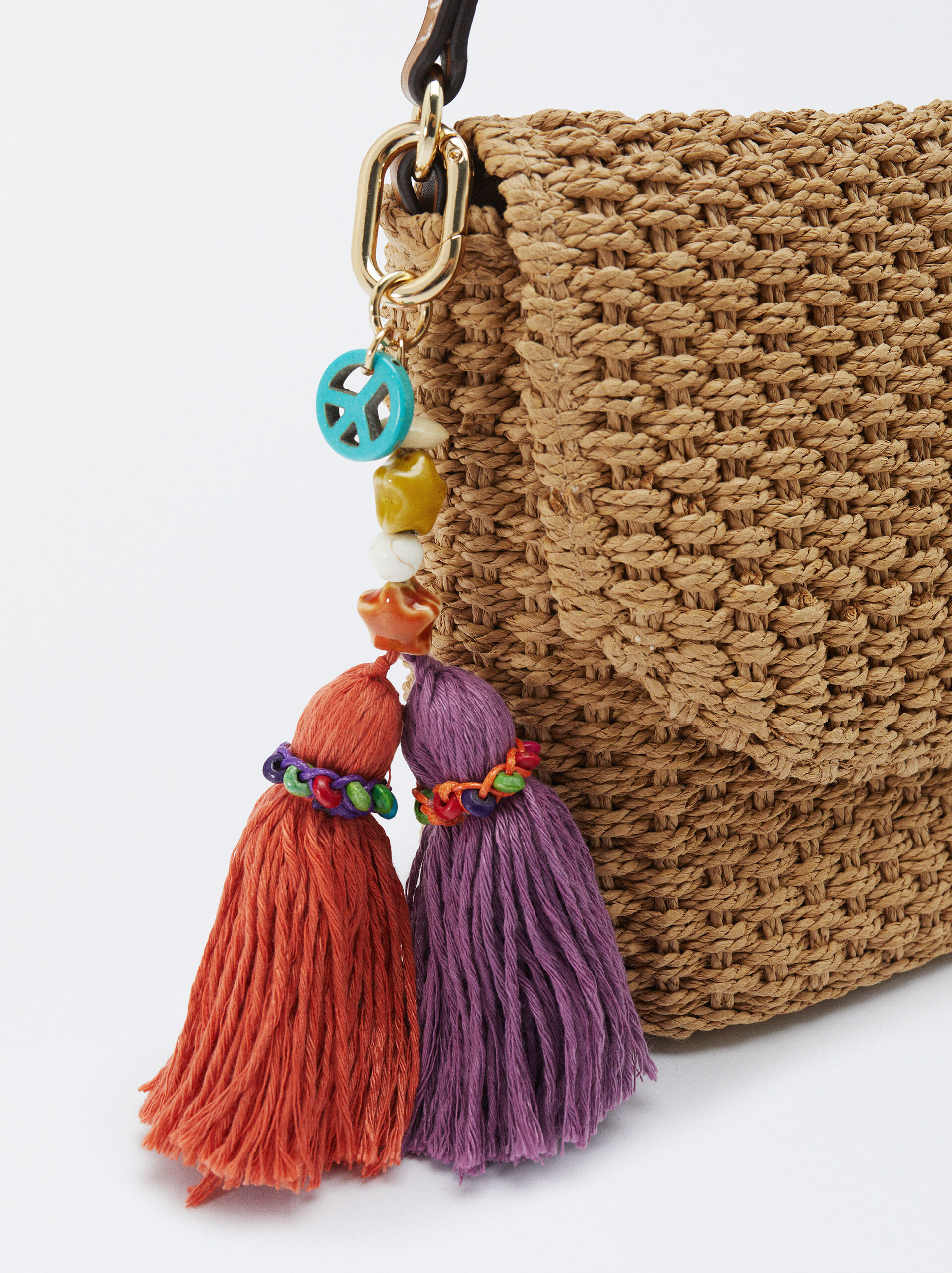 Bolso Bandolera Efecto Rafia Natural Parfois