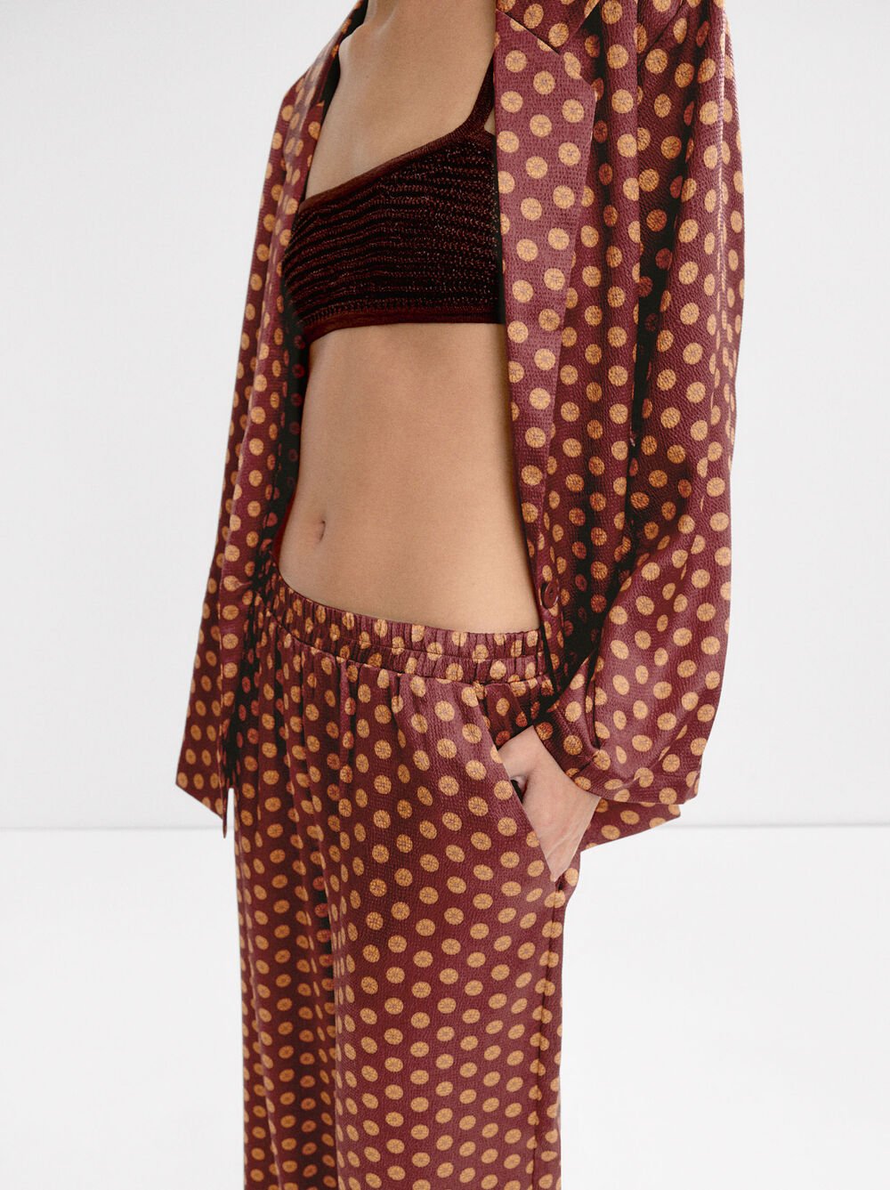 Satin printed trousers