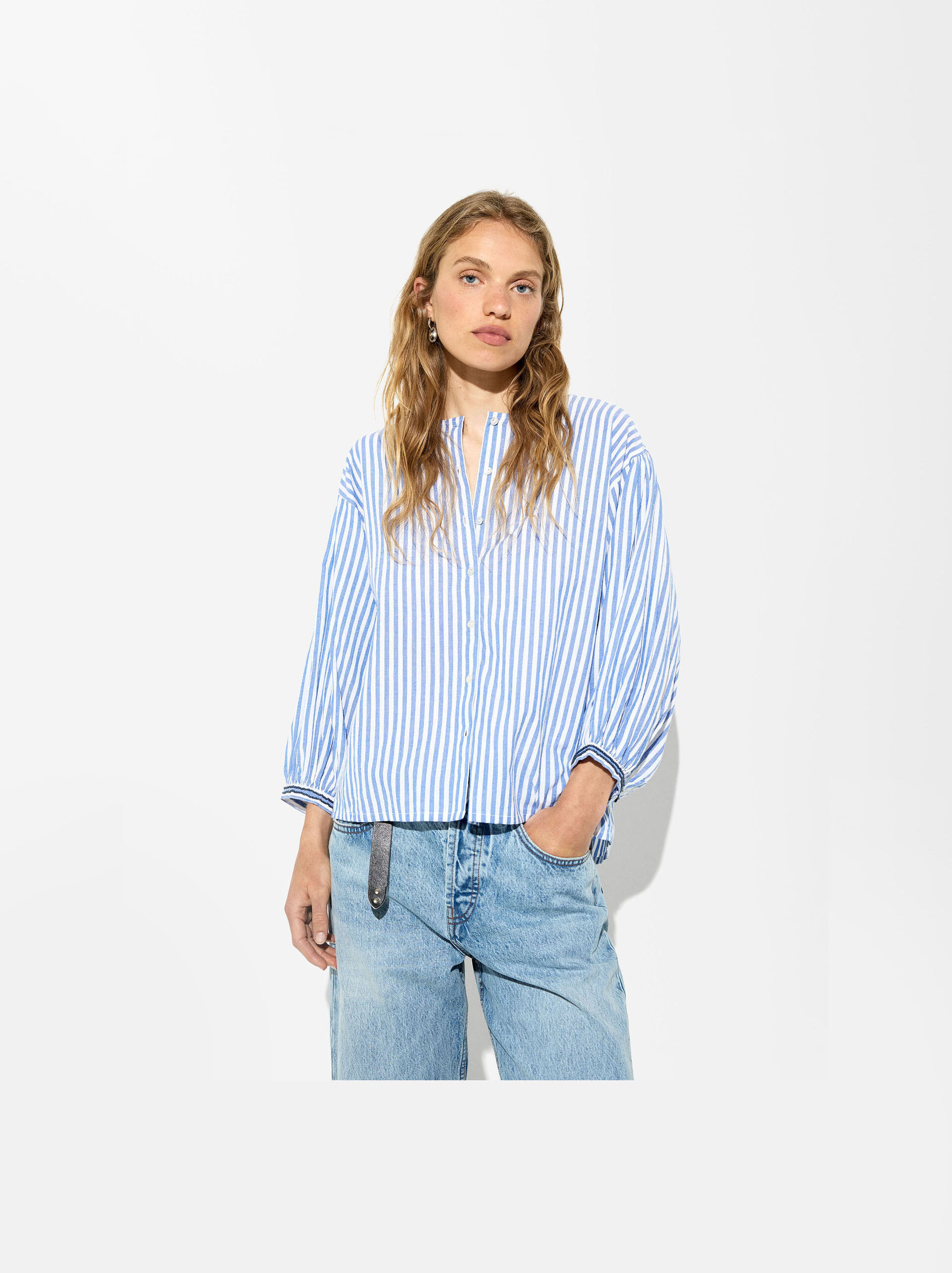 100% Cotton Striped Shirt image number 6.0