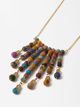 Recycled Cotton Chain Necklace - Limited Edition, Multicolor, hi-res