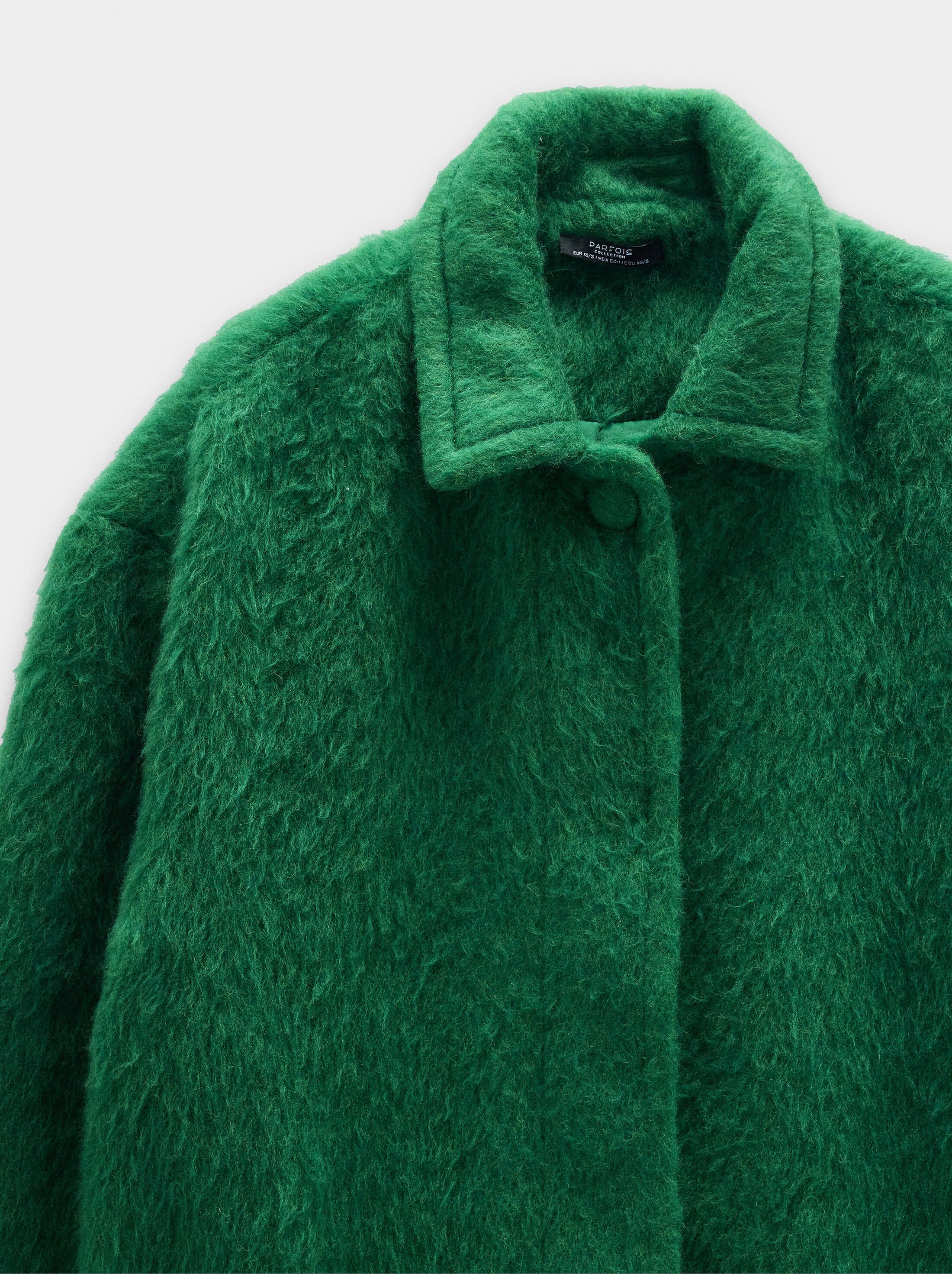 Wool blend faux fur effect jacket image number 6.0