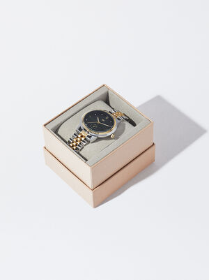 Relógio Com Bracelete De Aço Bicolor image number 3.0