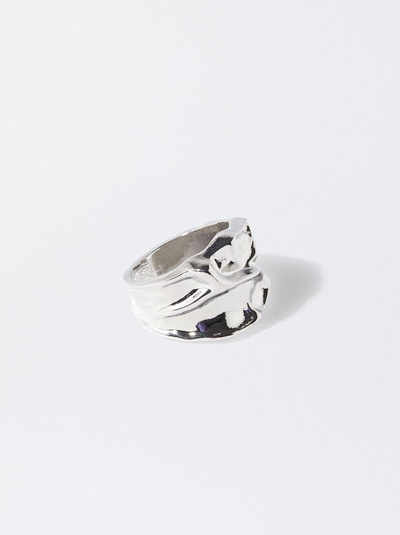 Irregular Silver Ring, Silver, hi-res