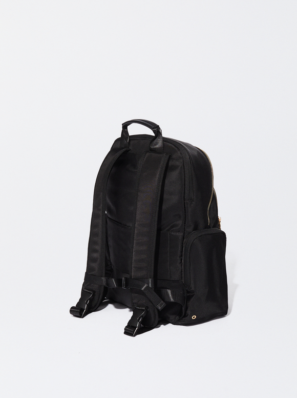 Nylon Backpack, Black, hi-res