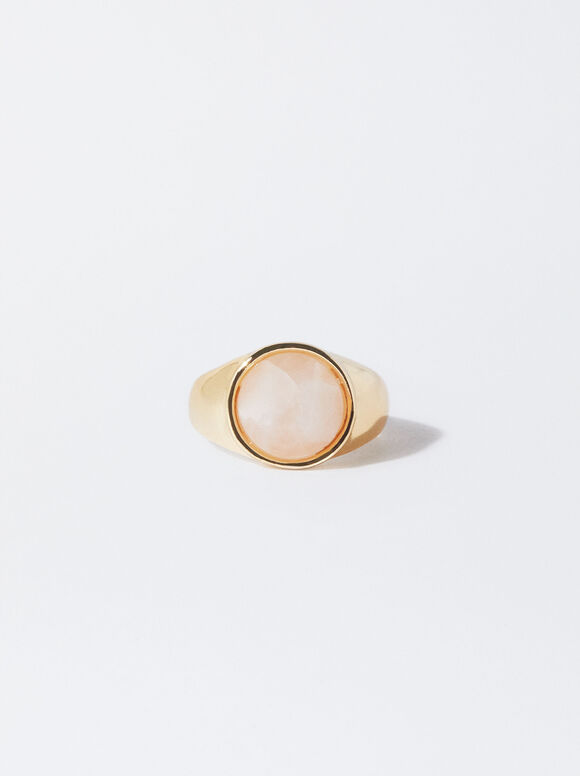 Ring With Stone, Pink, hi-res