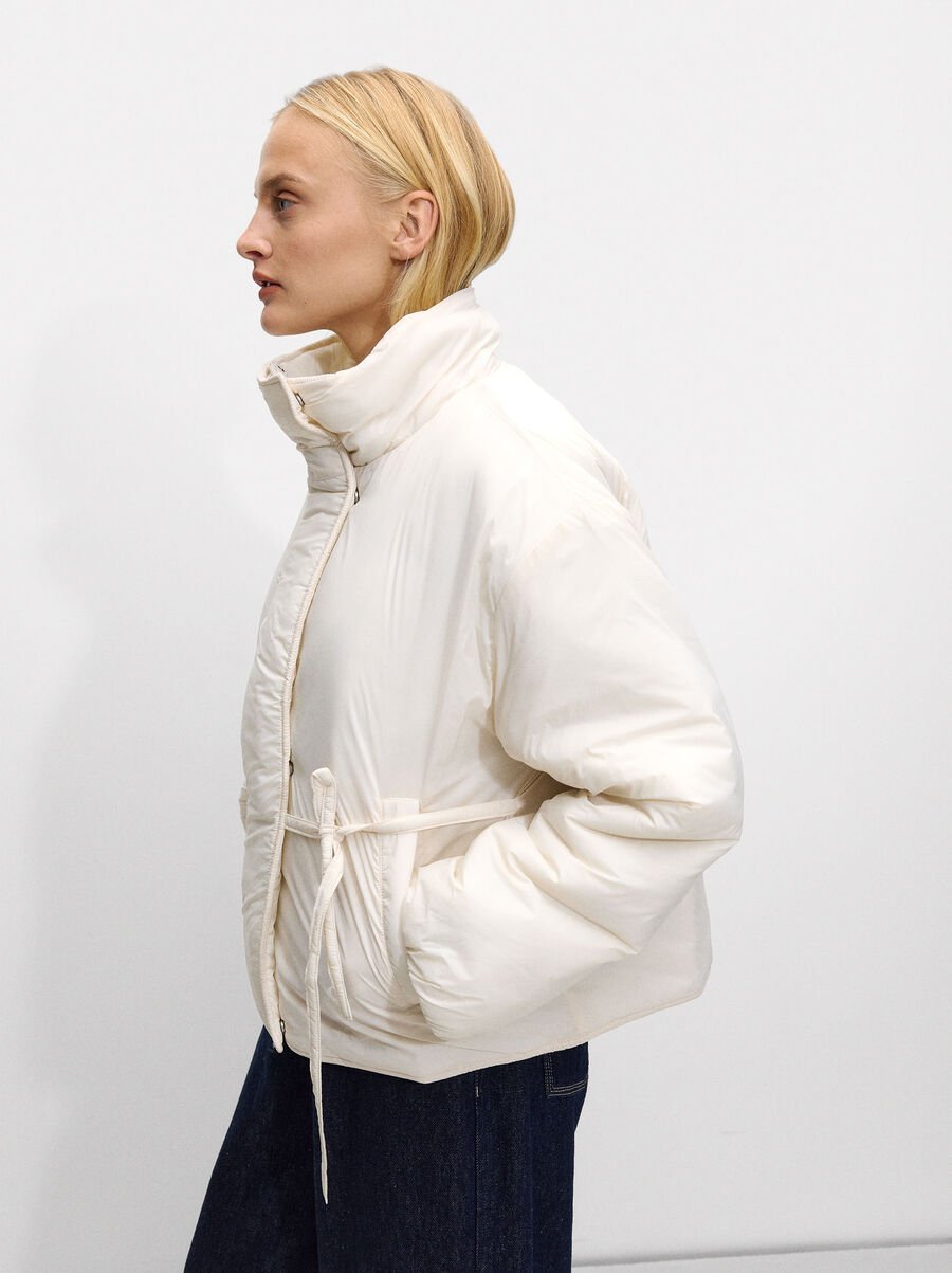 Quilted jacket with high collar