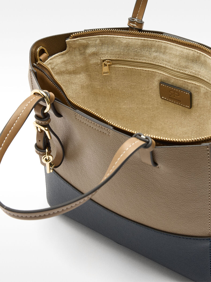 Color block tote bag
