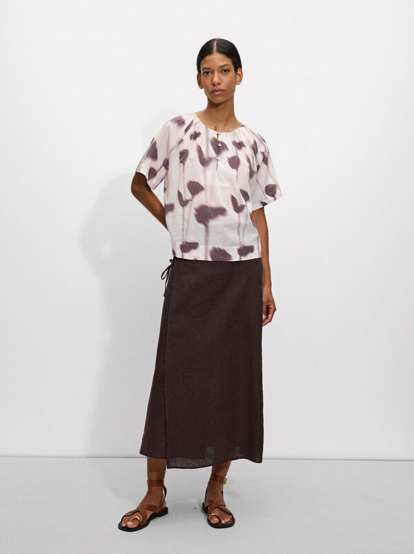 Printed cotton blouse