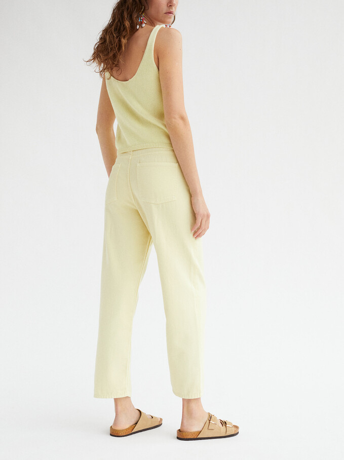 Pantalon Droit Taille Haute Limited Edition, Jaune, hi-res