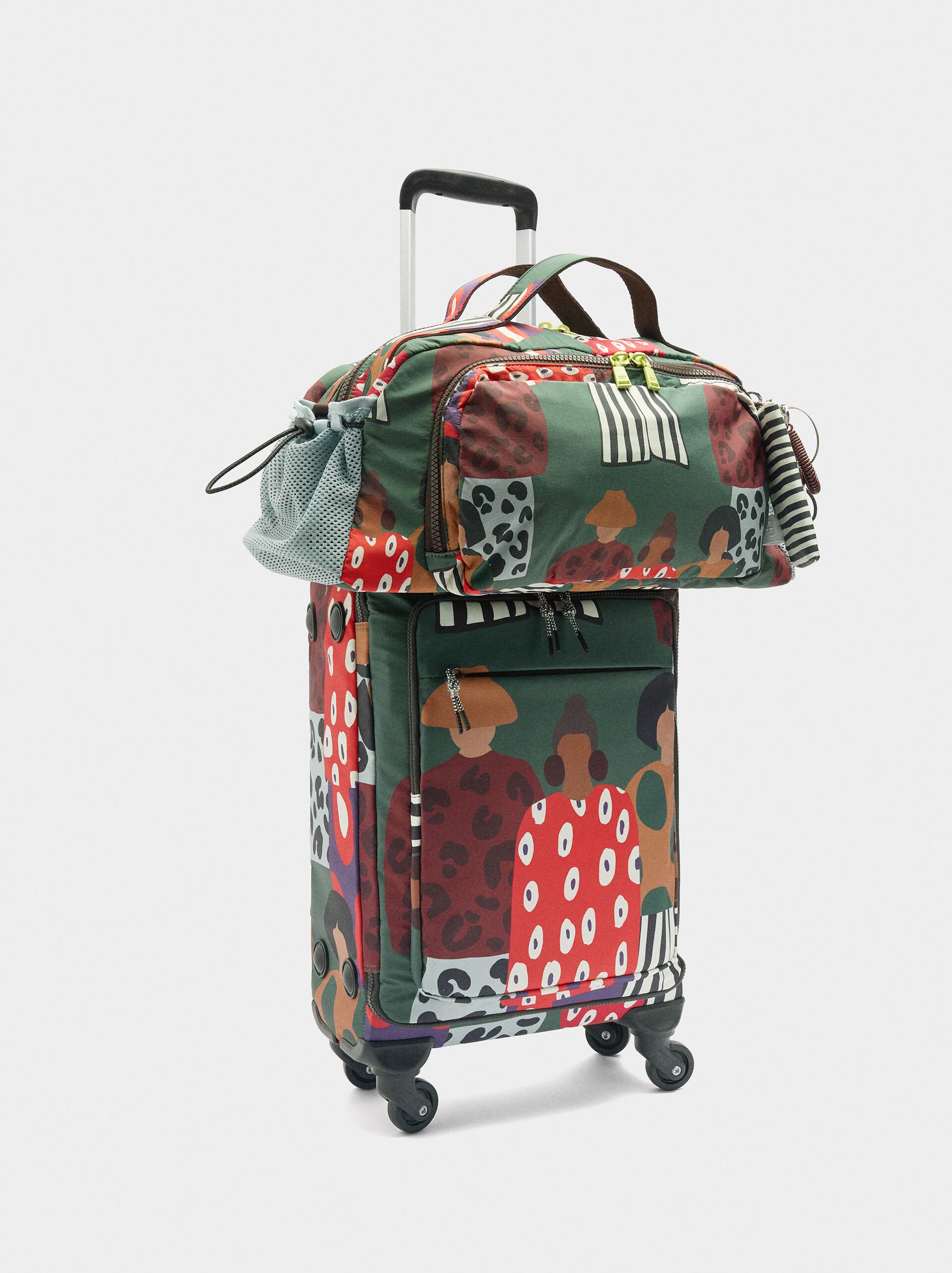 Travel suitcase with printed nylon image number 7.0