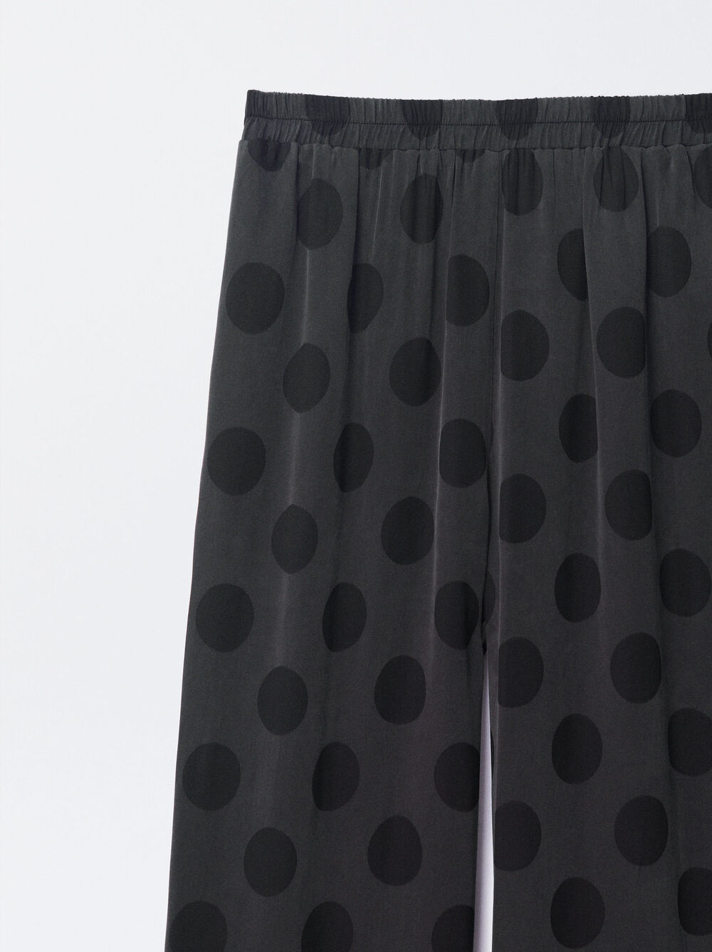 Online Exclusive - Polka Dot Elastic Waist Lyocell Pants