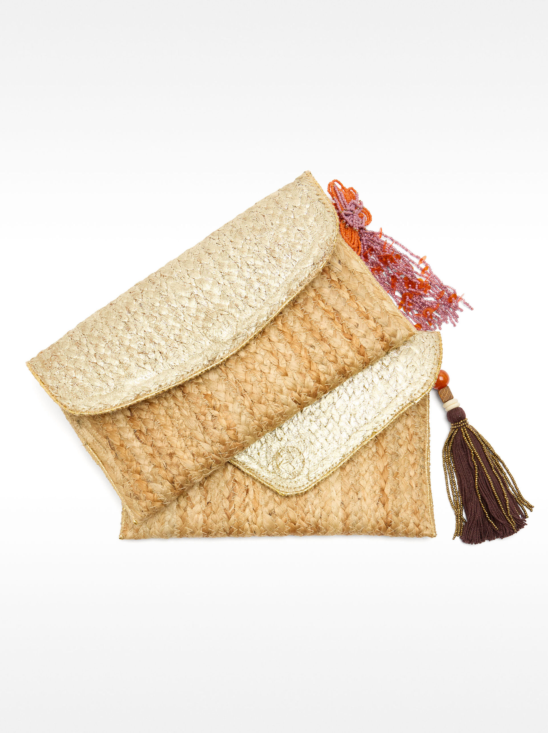 Metalized jute party bag image number 4.0