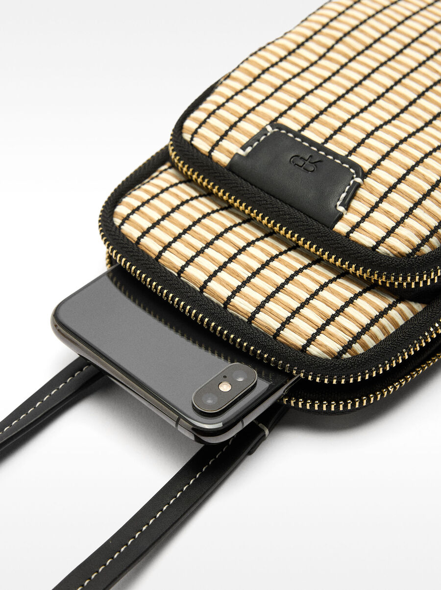 Étui pour portable effet paille