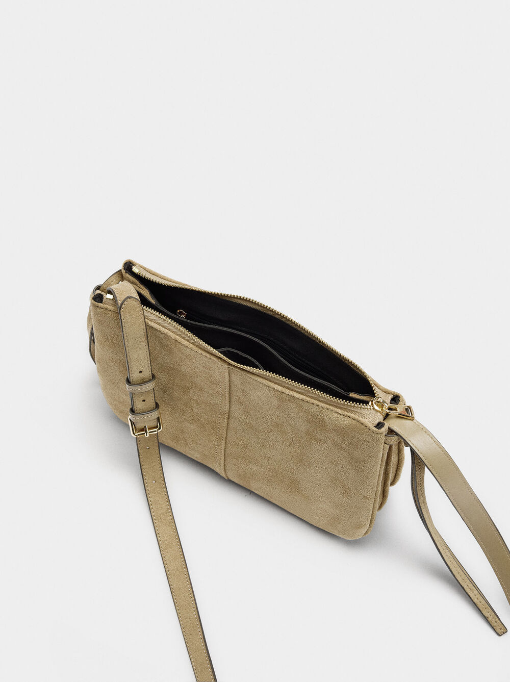 Sac bandoulière en effet suédé