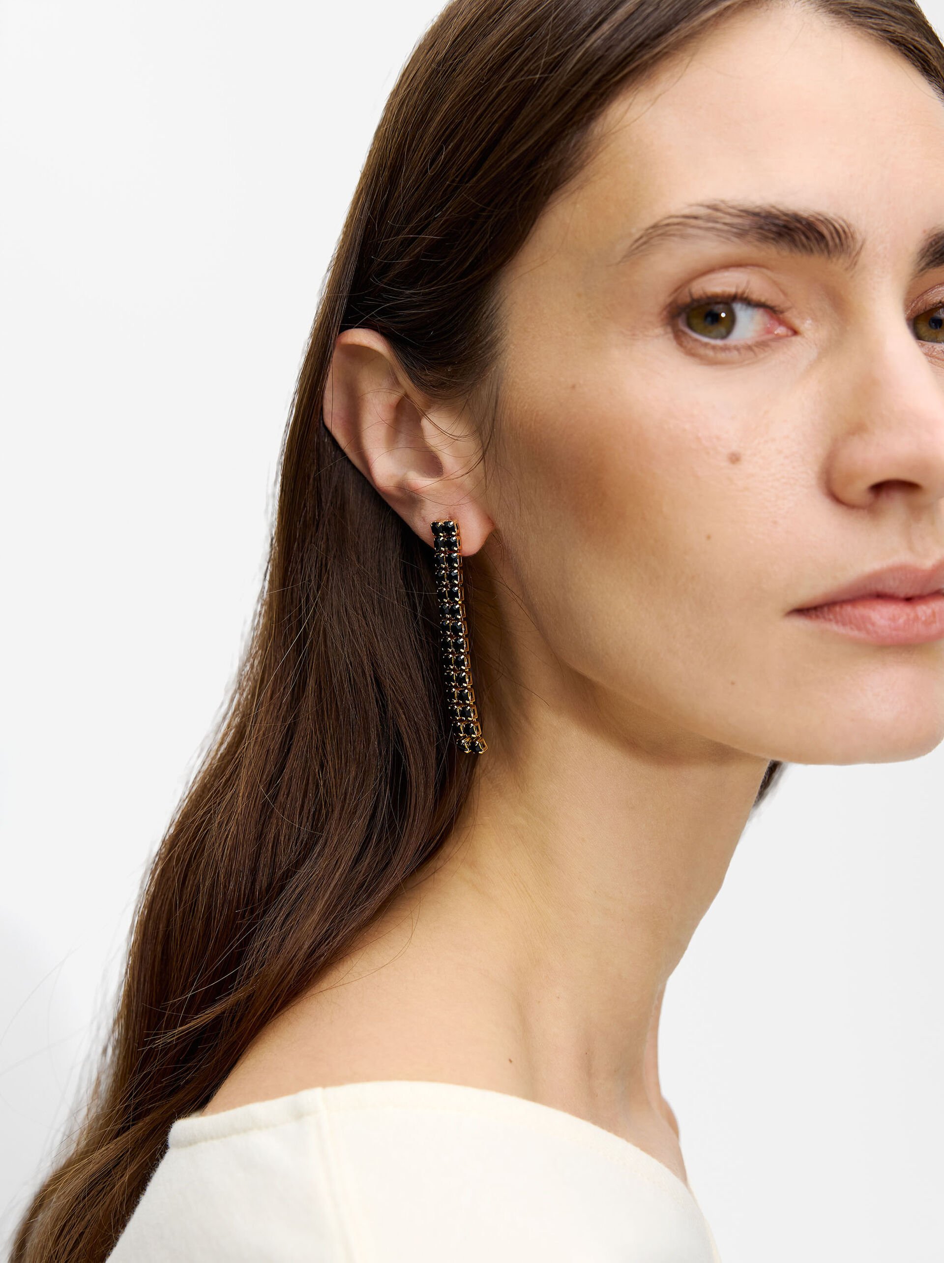 Pendientes largos con cristales image number 1.0