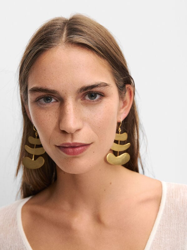 ONLINE EXCLUSIVE - 18k Gold-plated long geometric earings