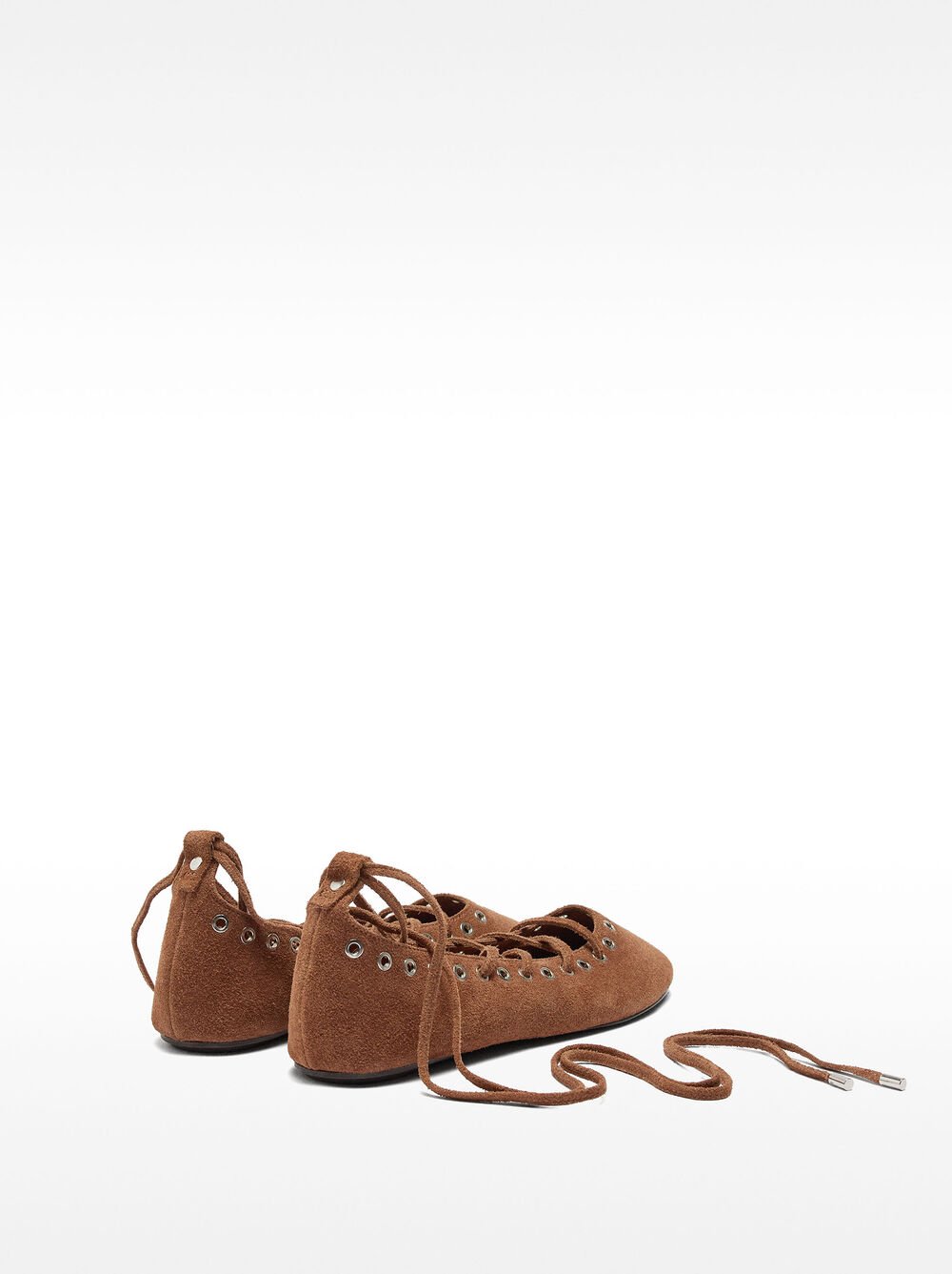 Leather ballet flats with crossed straps