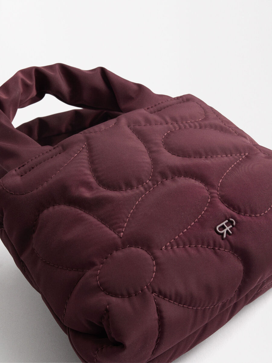 Quilted nylon tote bag