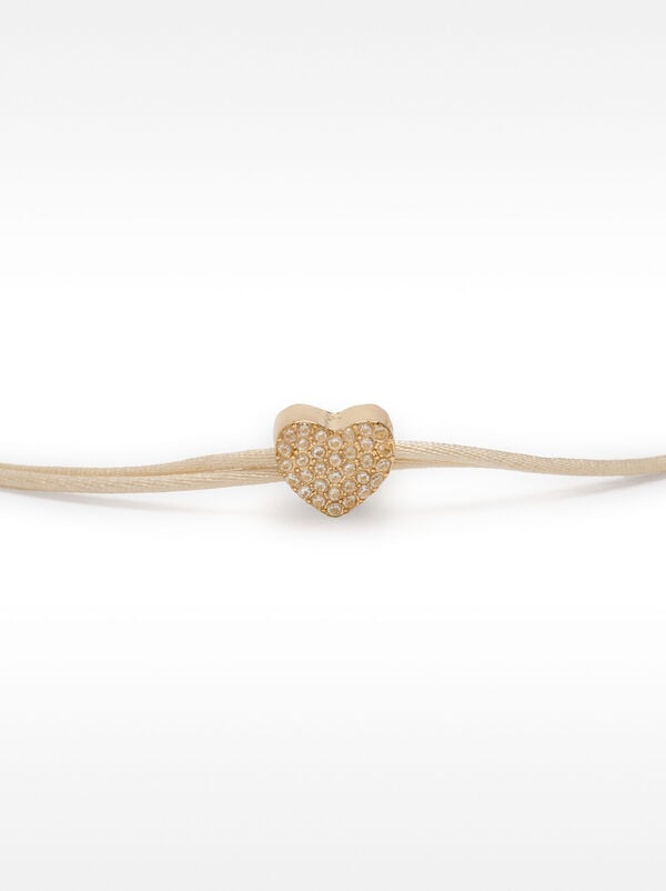 Adjustable heart bracelet with crystals