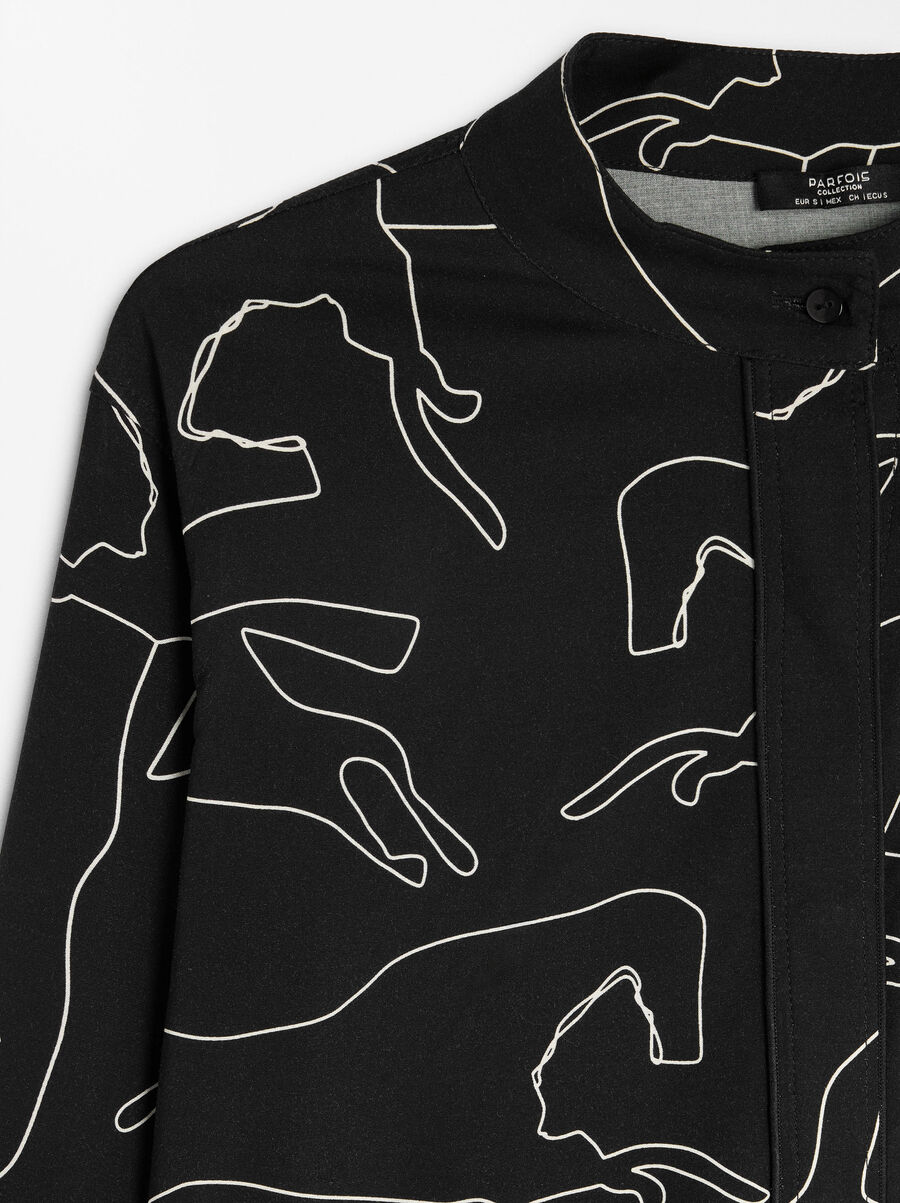 Camicia stampata collo alla coreana