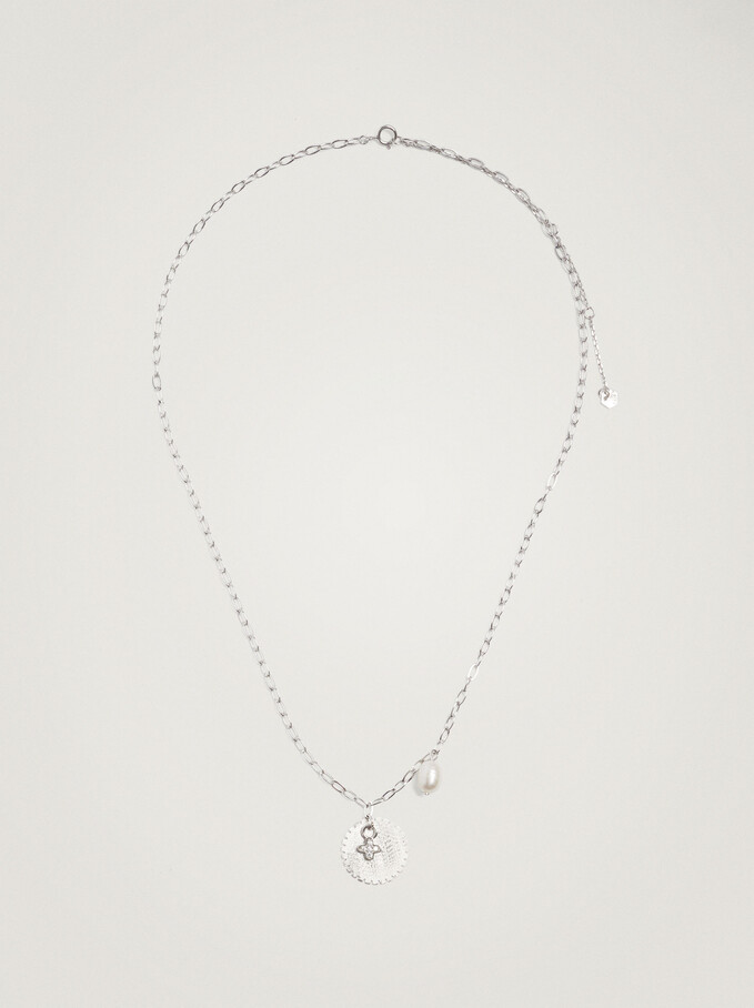 Silver 925 Necklace With Freshwater Pearl, White, hi-res