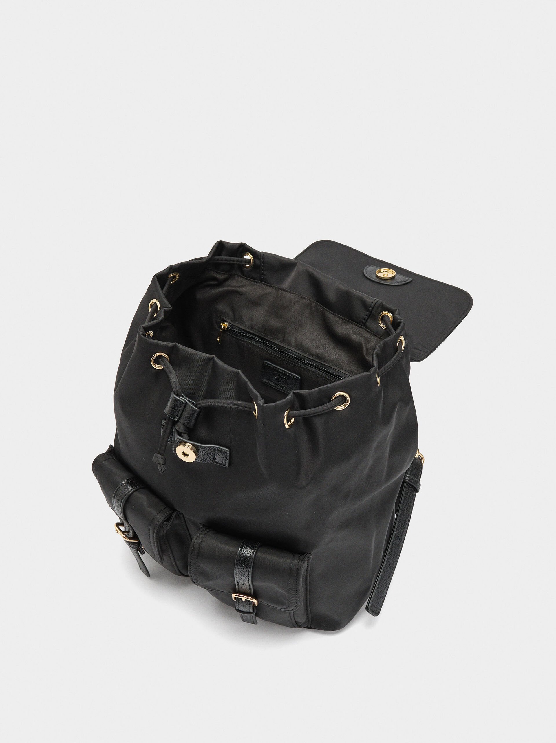 Nylon backpack with pendant image number 4.0