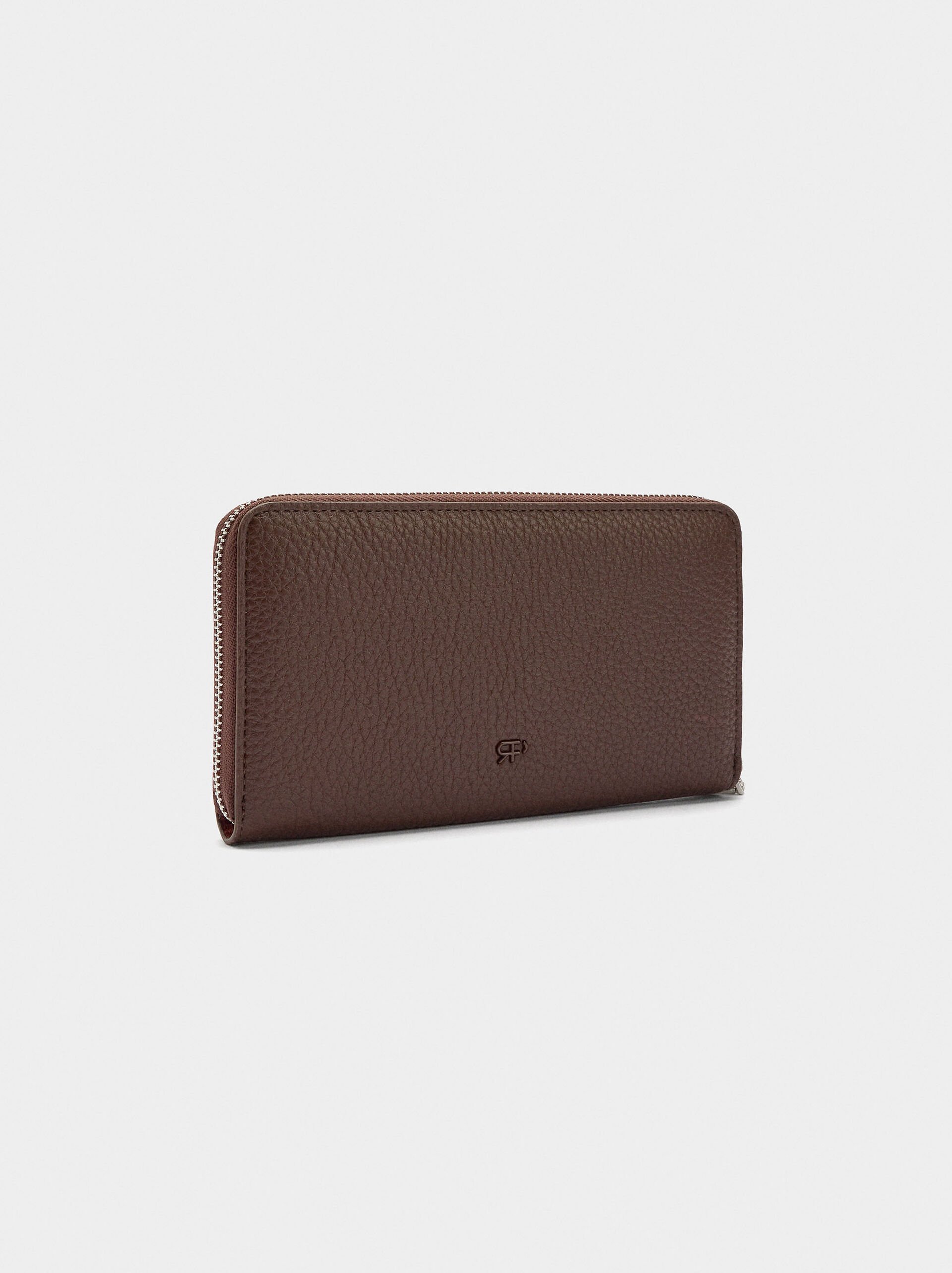 Wallet with leather details with flap image number 2.0