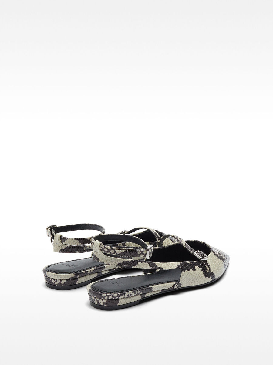 Animal print slingback ballet flats