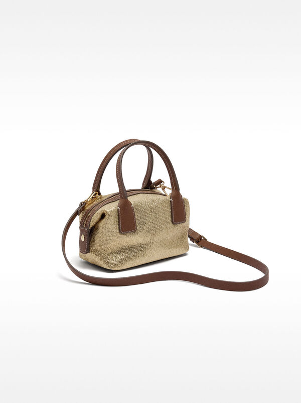 Straw-effect tote bag with crossbody S