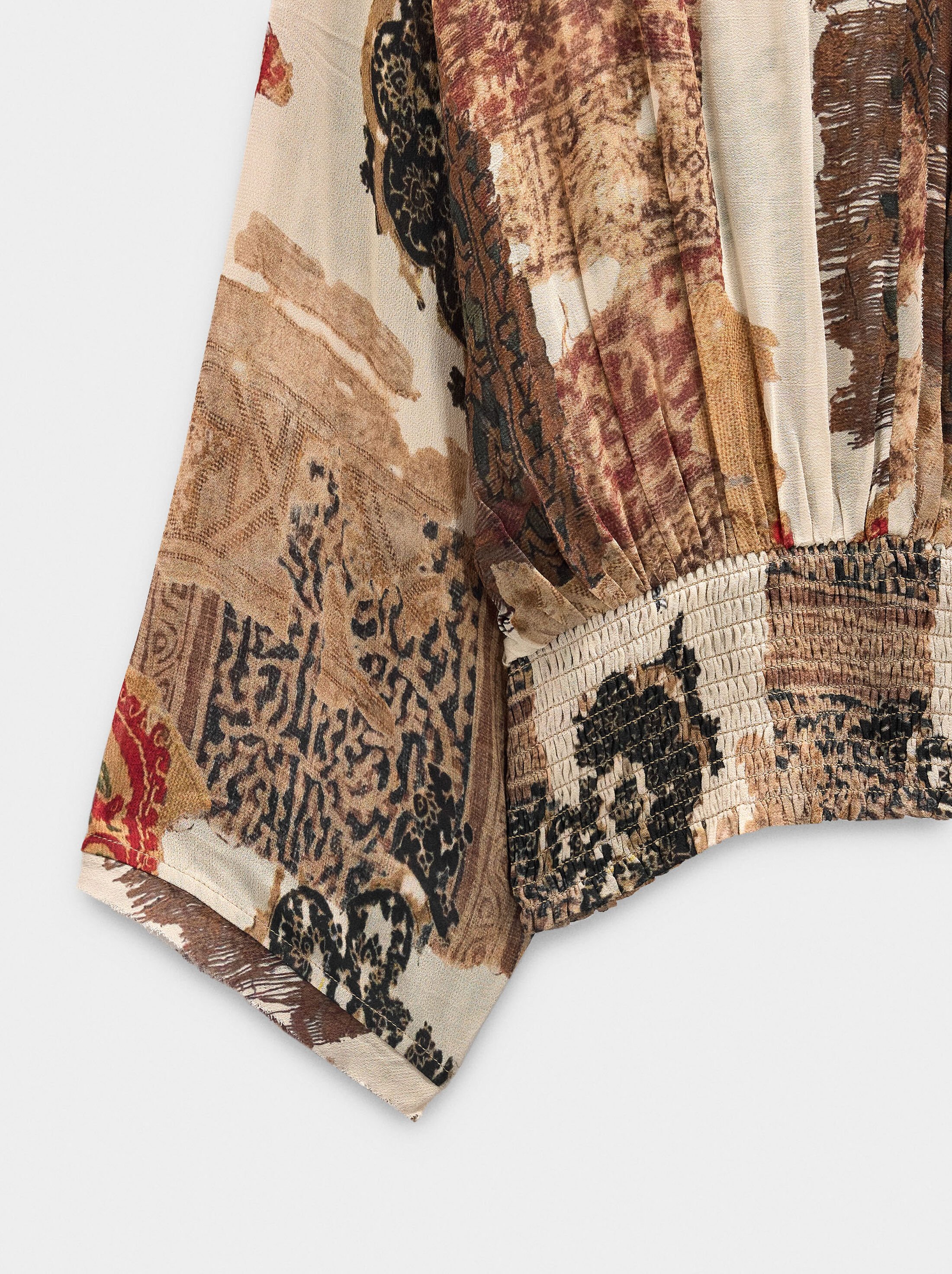 Blouse with semi-transparent print image number 5.0