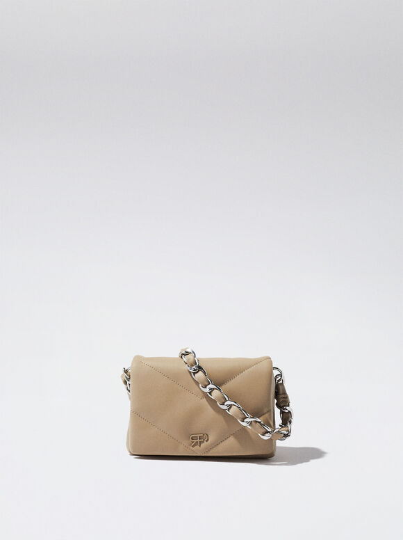Mini Bag With Chunky Chain, Brown, hi-res