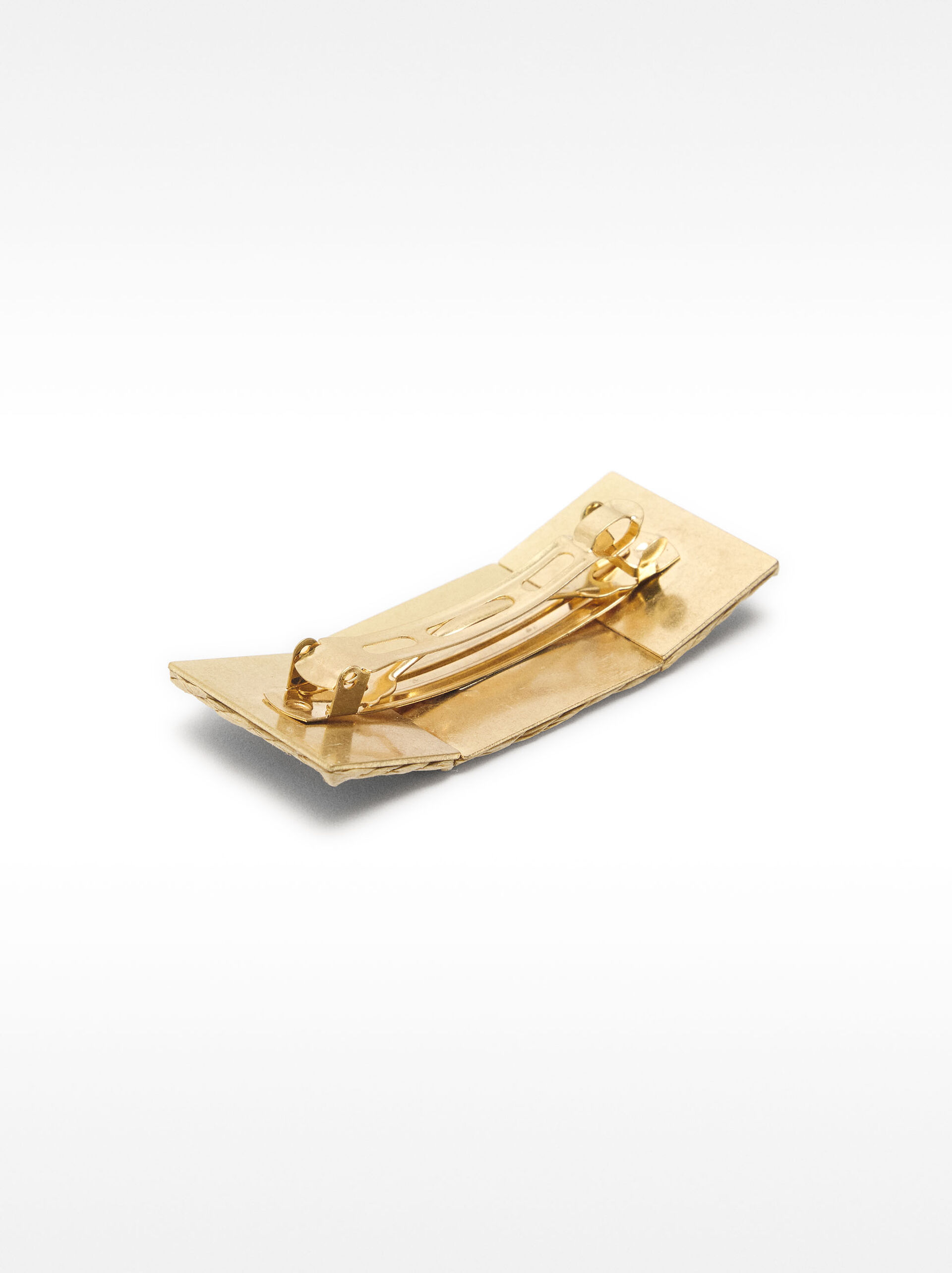 Rectangular raffia-effect hair clip image number 2.0