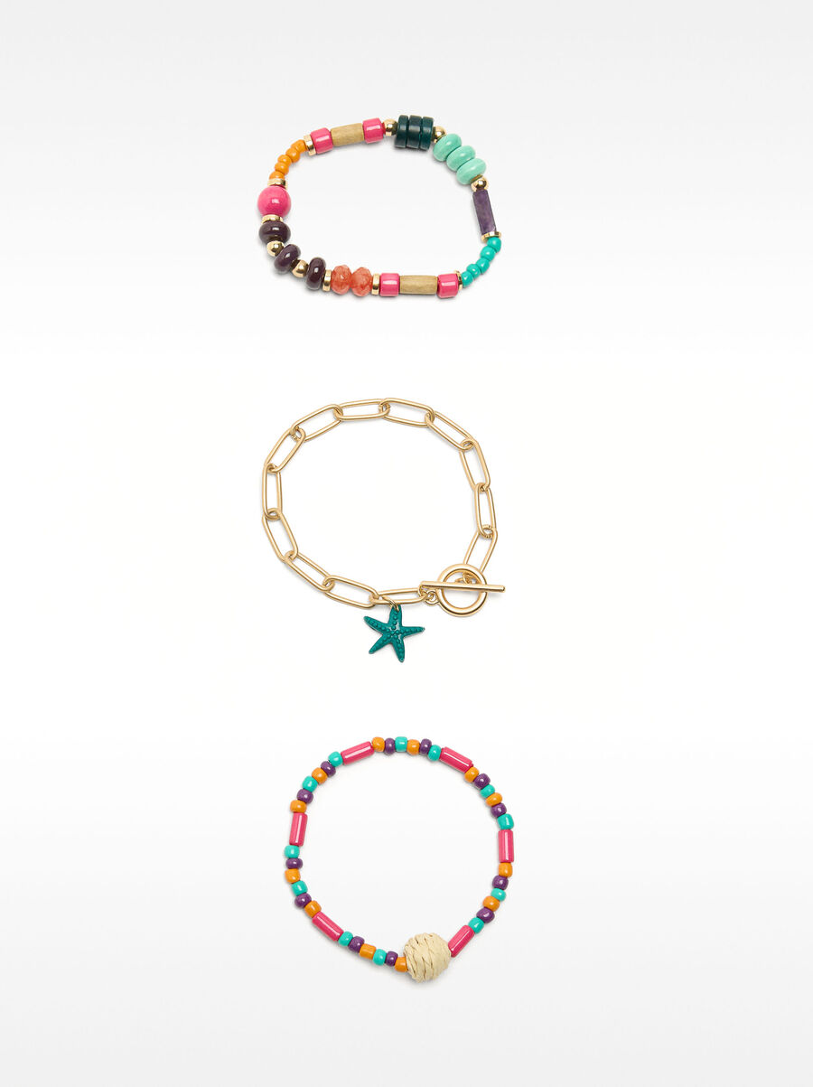 Multicolor elastic bracelet set